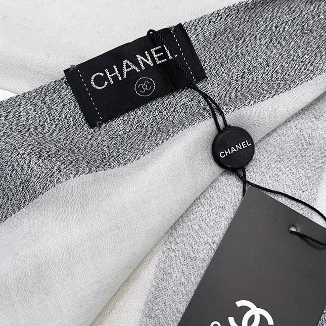 SCARF 200 CM IN MOUSE GRAY MIX WHITE CASHMERE 402261