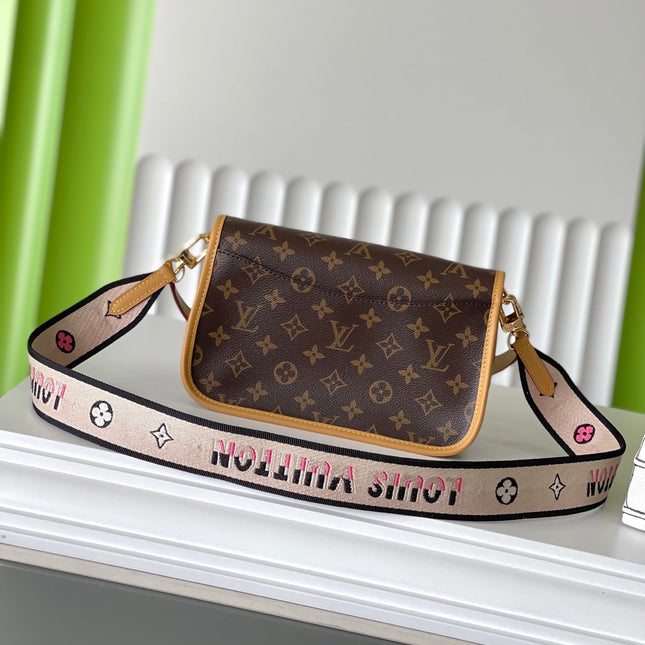 DIANE 25 IN BROWN MONOGRAM CANVAS TANNED COWHIDE