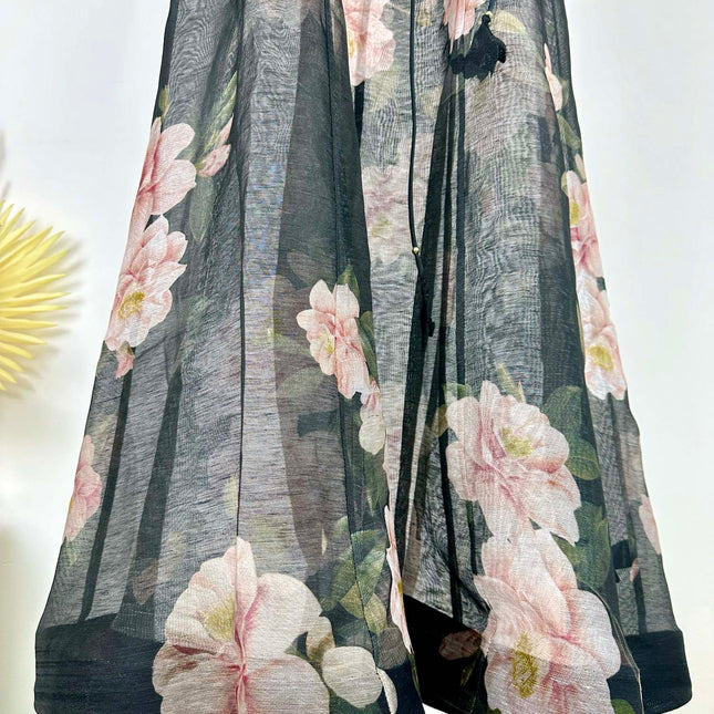 PRINTED LONG DRESS NATURA 25S IN SILK 266338