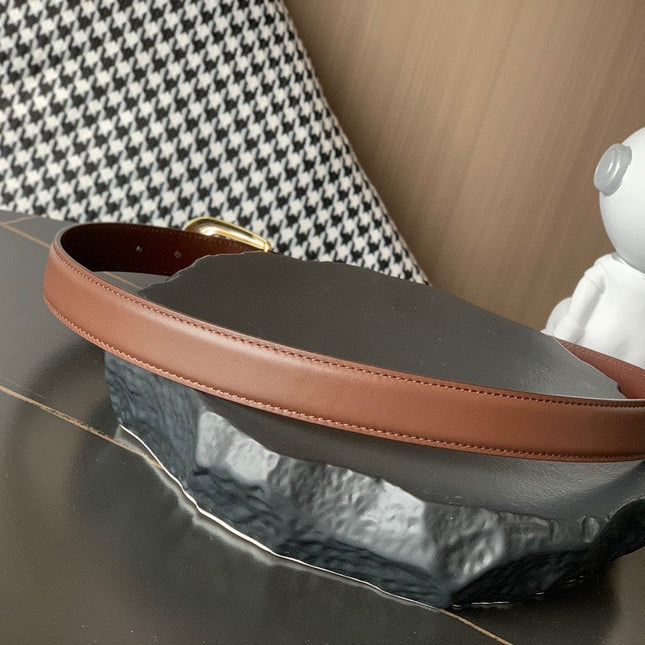 BELT 25MM MEDIUM WESTERN IN DARK BROWN CALFSKIN GOLD BUCKLE