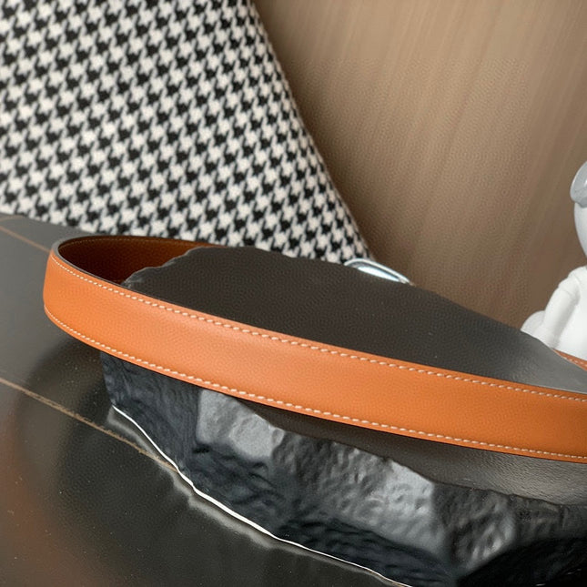 BELT 25MM MEDIUM WESTERN IN BROWN CALFSKIN SILVER BUCKLE