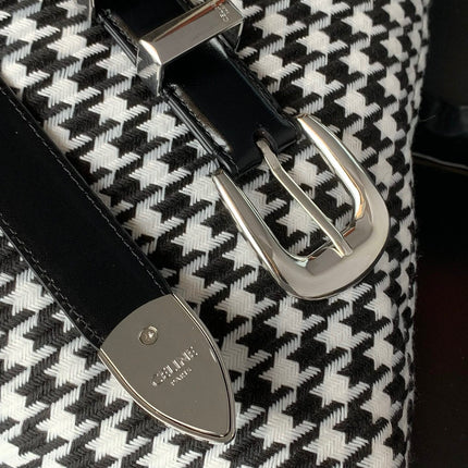 BELT 25MM MEDIUM WESTERN IN BLACK CALFSKIN WITH SILVER BUCKLE