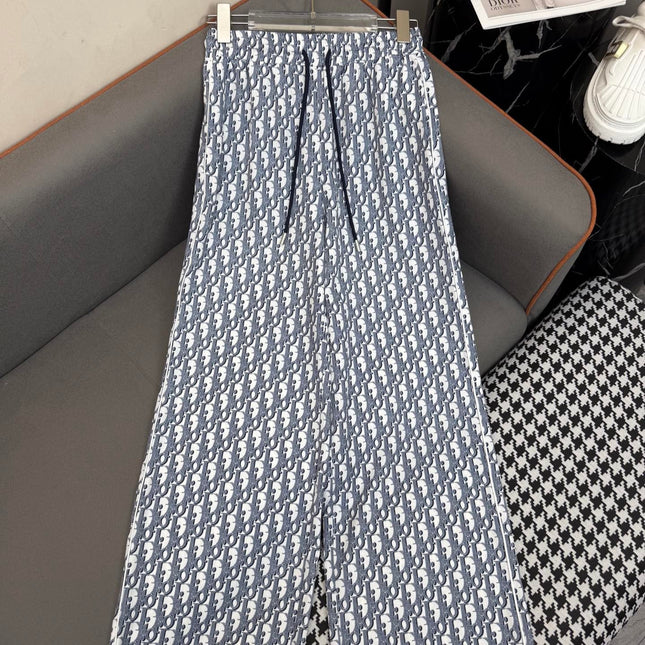 DIOR WIDE LEG PANTS WITH GEOMETRIC POLYGON PATTERN 266698