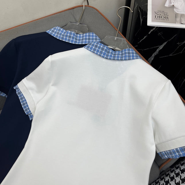 POLO SHIFT DRESS PLAID DESIGN PIQUÉ COTTON 266701
