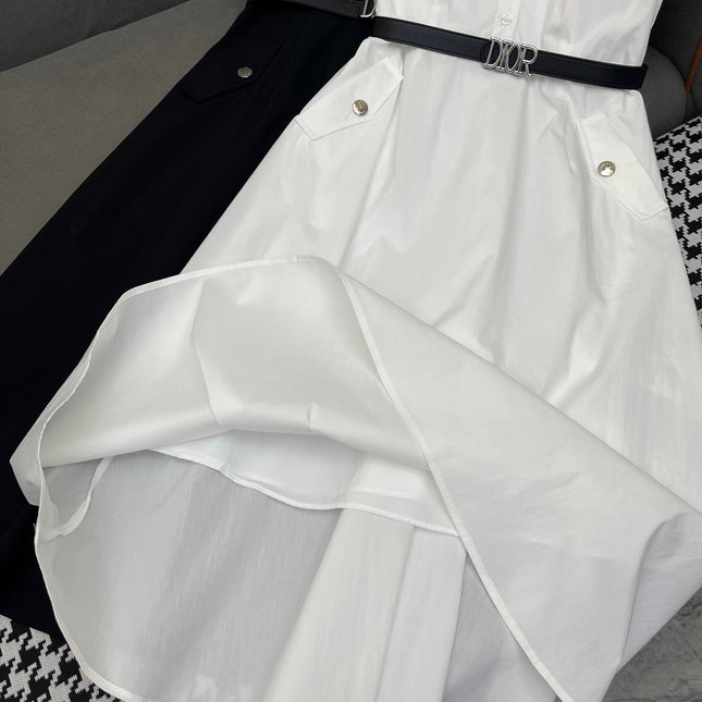 SHIRT DRESS COTTON FABRIC BEE EMBROIDERY DECORATION 266704
