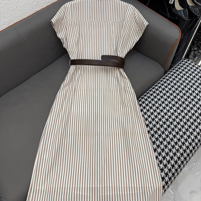 MM STRIPED LAPEL DRESS 25S IN POLYESTER 266615