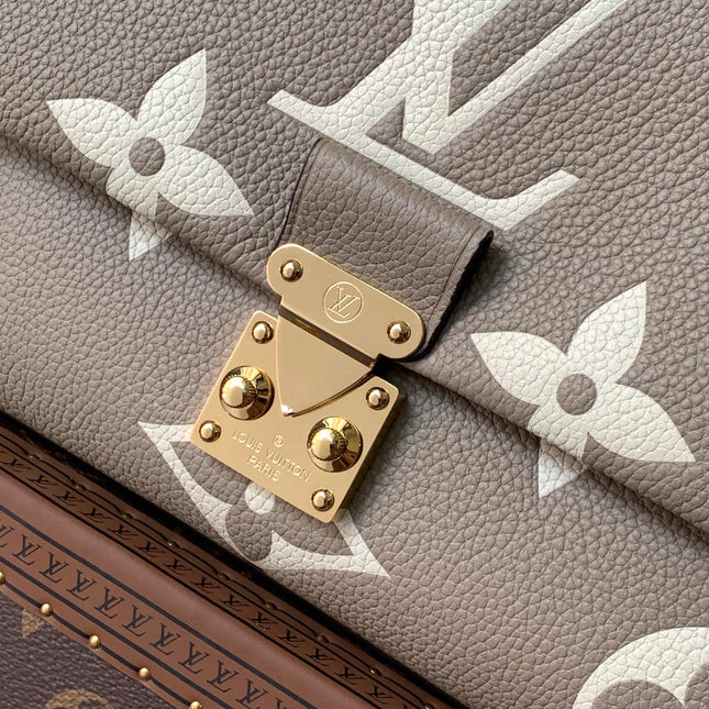 MADELEINE 30 IN BEIGE MONOGRAM CALFSKIN EMBOSSED LOGO