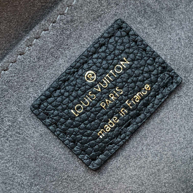 MADELEINE 30 IN BLACK MIX WHITE MONOGRAM CALFSKIN EMBOSSED LOGO