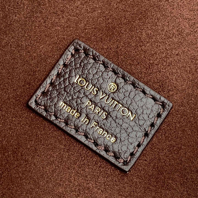 LOOP HOBO 38 IN DARK BROWN MONOGRAM CALFSKIN EMBOSSED LOGO