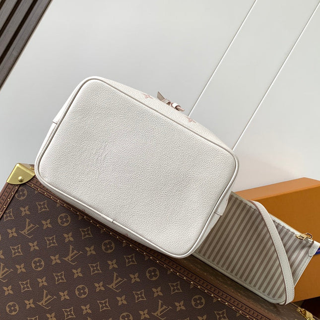 NÉONOÉ 26 IN WHITE AND PINK MONOGRAM CANVAS