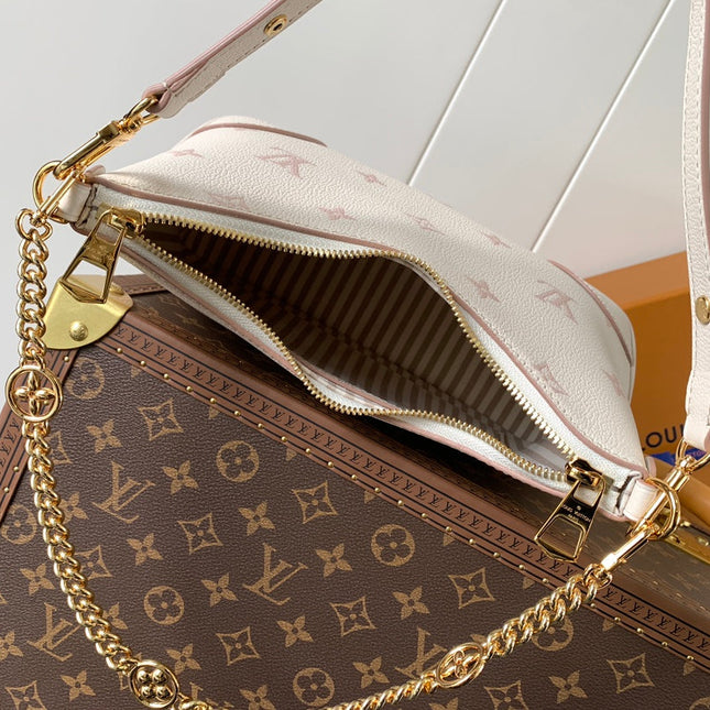 BOULOGNE 29 IN WHITE AND PINK MONOGRAM EMPREINTE CANVAS GOLD HARDWARE
