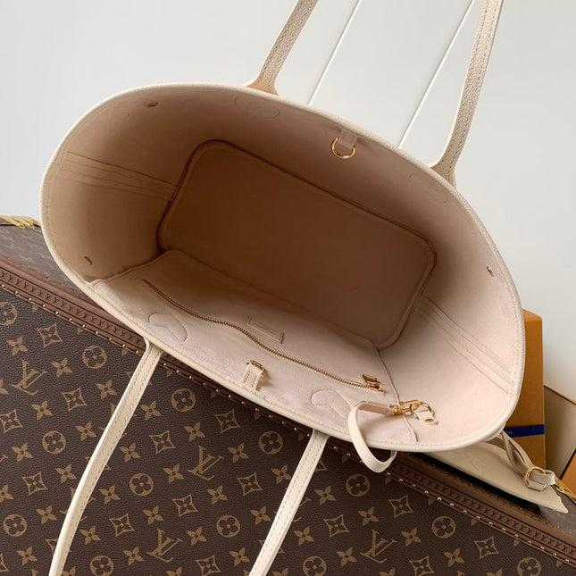 NEVERFULL 32 LIGHT BEIGE MONOGRAM EMPREINTE LEATHER