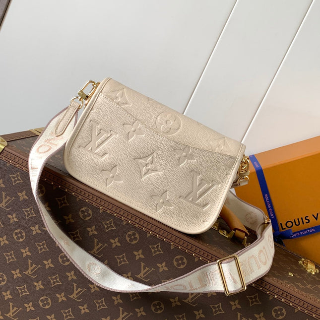 DIANE 23 IN LIGHT BEIGE MONOGRAM EMPREINTE LEATHER