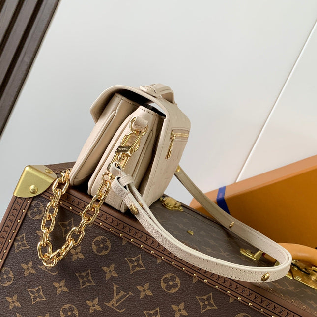 POCHETTE MÉTIS EAST WEST 22 IN LIGHT BEIGE MONOGRAM EMPREINTE CALFSKIN EMBOSSED