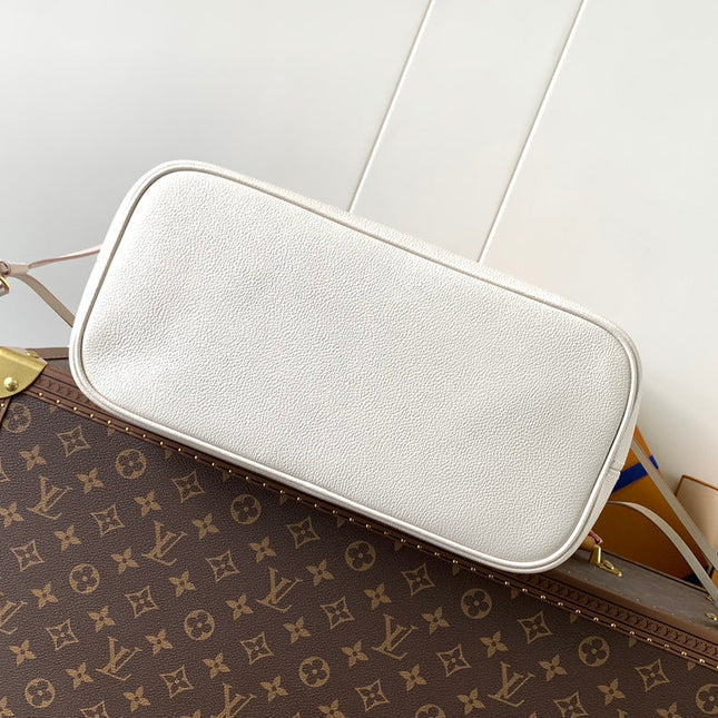 NEVERFULL MM TOTE BAG 32 IN WHITE MIX PINK CALFSKIN