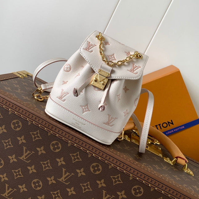 NANO NOÉ 19 IN WHITE MIX PINK MONOGRAM EMPREINTE CALFSKIN