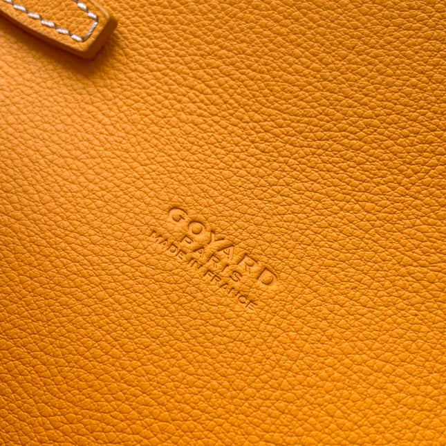 CHYPRE WALLET-POUCH 21 IN YELLOW GOYARDINE CANVAS AND CALFSKIN