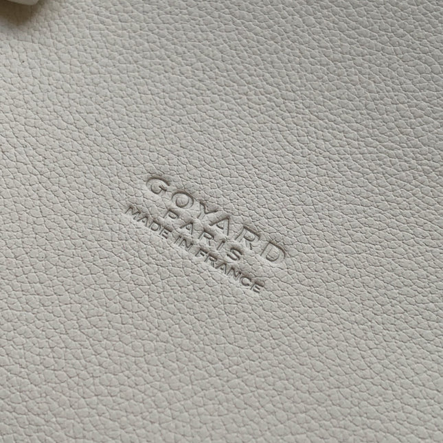 CHYPRE WALLET-POUCH 21 IN WHITE GOYARDINE CANVAS AND CALFSKIN