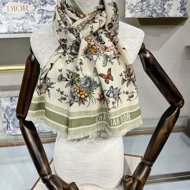 SCARF 180 CM IN COLORFUL CASHMERE AND SILK 408422