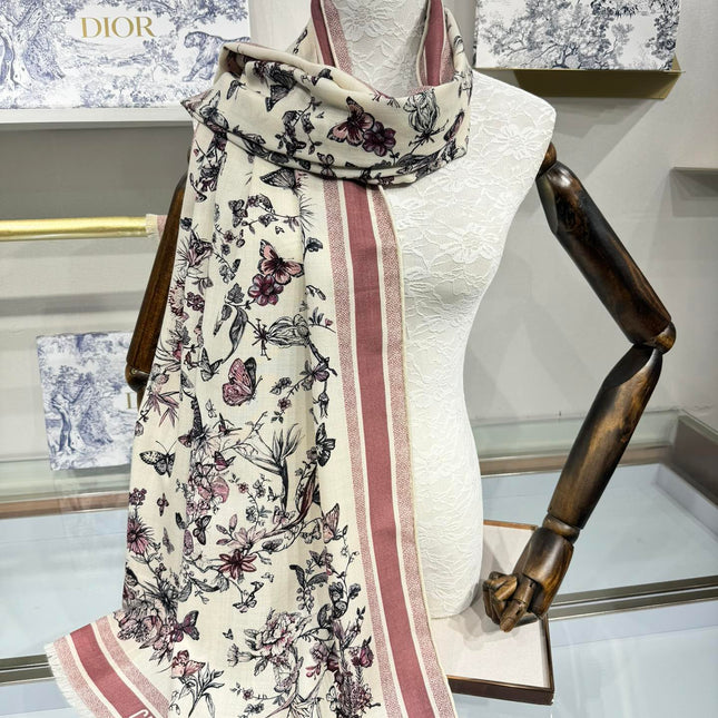 SCARF 180 CM IN COLORFUL CASHMERE AND SILK 408421