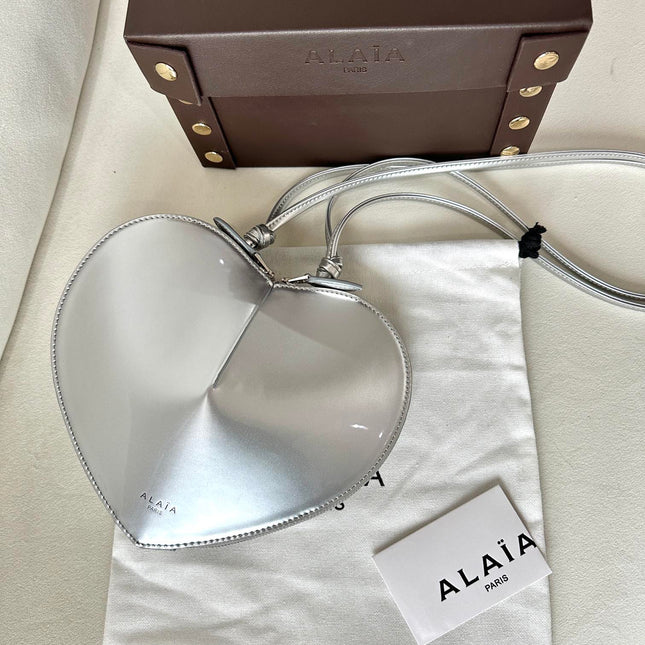 LE COEUR BAG 21 IN SILVER SHINY CALFSKIN