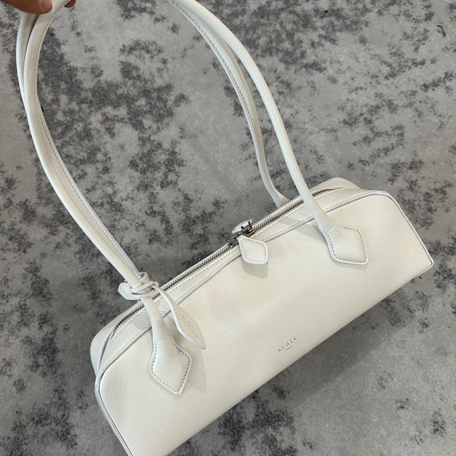 LE TECKEL MEDIUM BAG 32 IN WHITE GOATSKIN