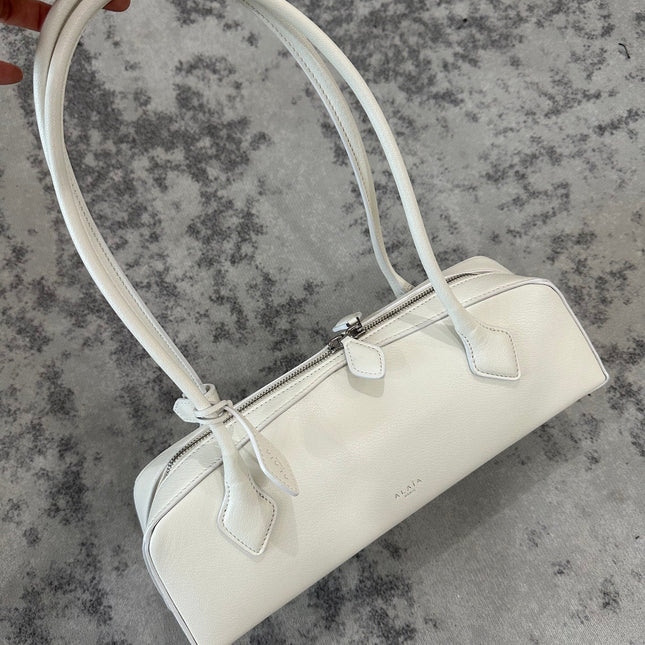 LE TECKEL MEDIUM BAG 32 IN WHITE GOATSKIN