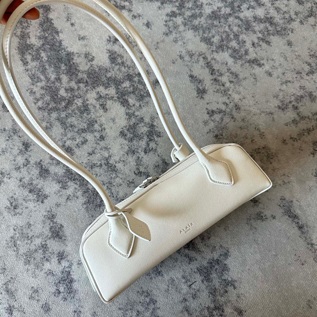 LE TECKEL SMALL BAG 27 IN WHITE GOATSKIN