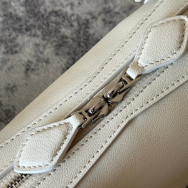 LE TECKEL SMALL BAG 27 IN WHITE GOATSKIN