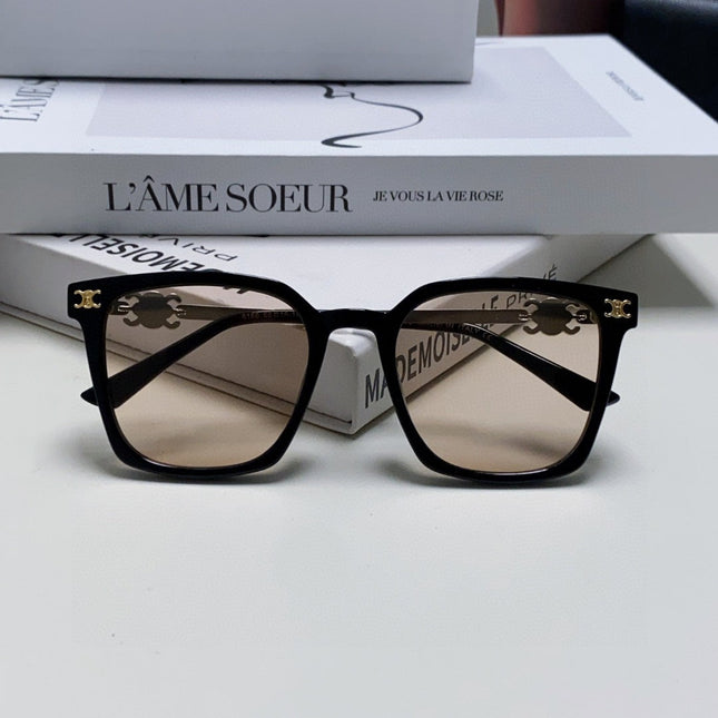 TRIOMPHE SUNGLASS 497818 IN SILVER METAL LIGHT BROWN LENSES