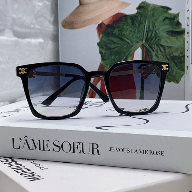 TRIOMPHE SUNGLASS 497819 IN GOLD METAL BLACK SMOKE LENSES