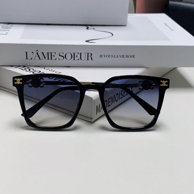 TRIOMPHE SUNGLASS 497819 IN GOLD METAL BLACK SMOKE LENSES
