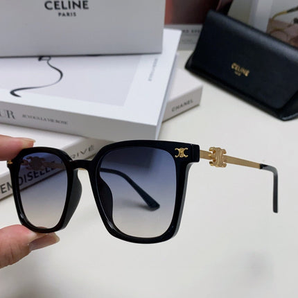 TRIOMPHE SUNGLASS 497819 IN GOLD METAL BLACK SMOKE LENSES