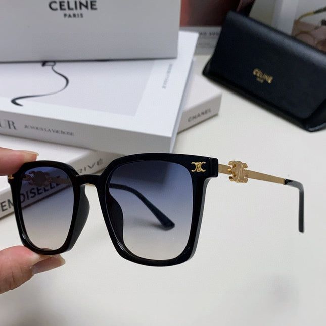 TRIOMPHE SUNGLASS 497819 IN GOLD METAL BLACK SMOKE LENSES