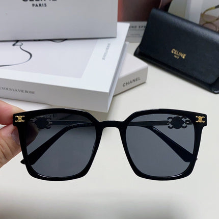 TRIOMPHE SUNGLASS 497820 IN GOLD METAL BLACK LENSES