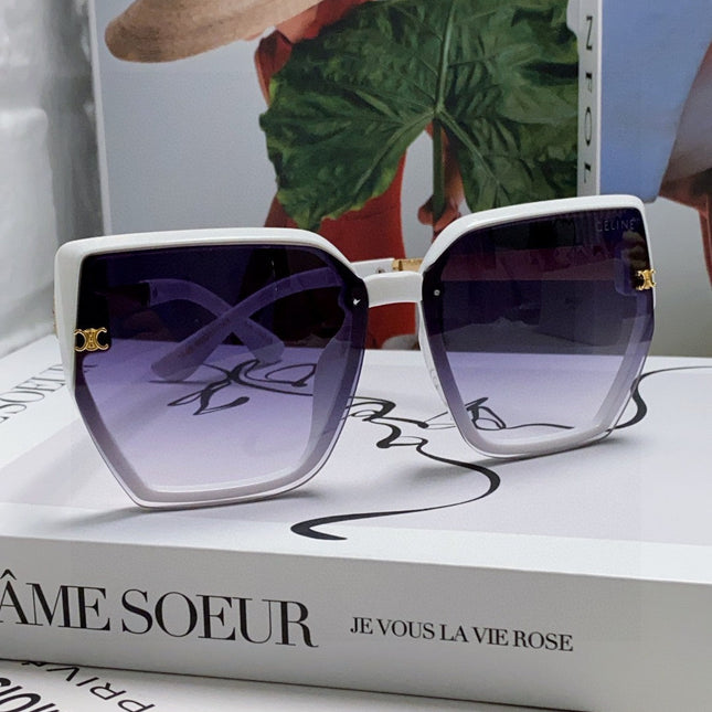 TRIOMPHE SUNGLASS 497829 IN WHITE ACETATE EMBOSSED LOGO