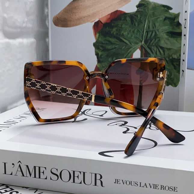 TRIOMPHE SUNGLASS 497830 IN HAVANA ACETATE EMBOSSED LOGO