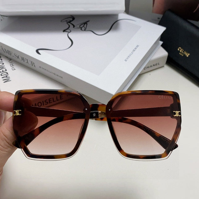 TRIOMPHE SUNGLASS 497830 IN HAVANA ACETATE EMBOSSED LOGO
