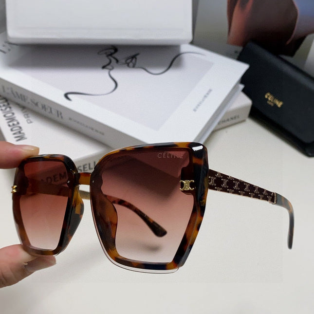 TRIOMPHE SUNGLASS 497830 IN HAVANA ACETATE EMBOSSED LOGO