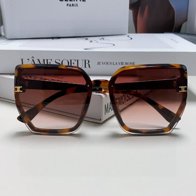 TRIOMPHE SUNGLASS 497830 IN HAVANA ACETATE EMBOSSED LOGO