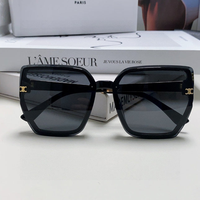 TRIOMPHE SUNGLASS 497831 IN BLACK ACETATE EMBOSSED LOGO