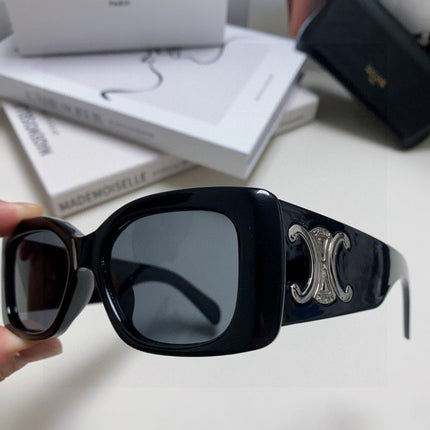 TRIOMPHE SUNGLASSES 548601 IN BLACK ACETATE SILVER LOGO