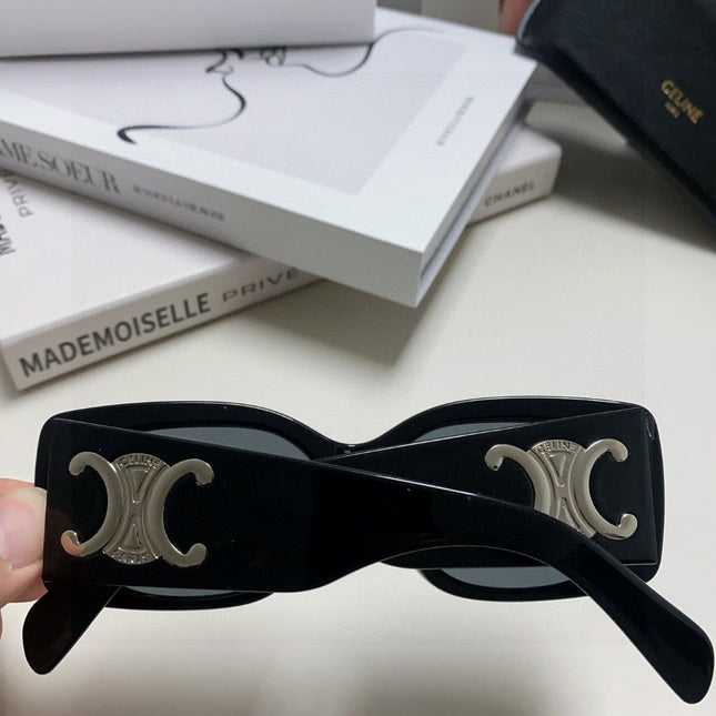 TRIOMPHE SUNGLASSES 548601 IN BLACK ACETATE SILVER LOGO