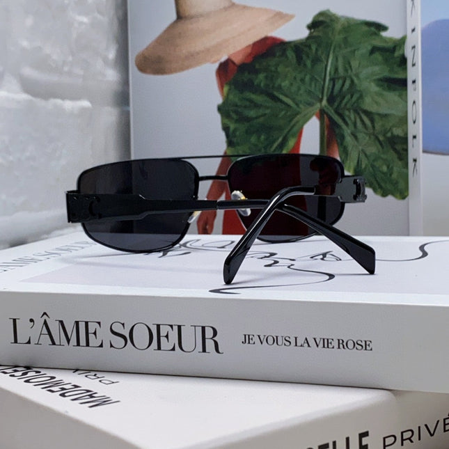 TRIOMPHE SUNGLASS 512996 IN BLACK METAL