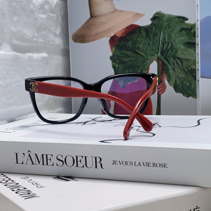 SQUARE SUNGLASSES 632889 IN BLACK AND RED ACETATE