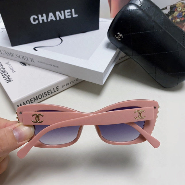 CAT EYE SUNGLASSES 632698 IN PINK ACETATE EMBOSSED PEARL