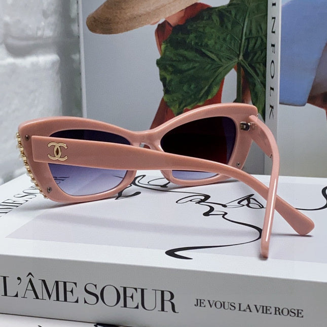 CAT EYE SUNGLASSES 632698 IN PINK ACETATE EMBOSSED PEARL