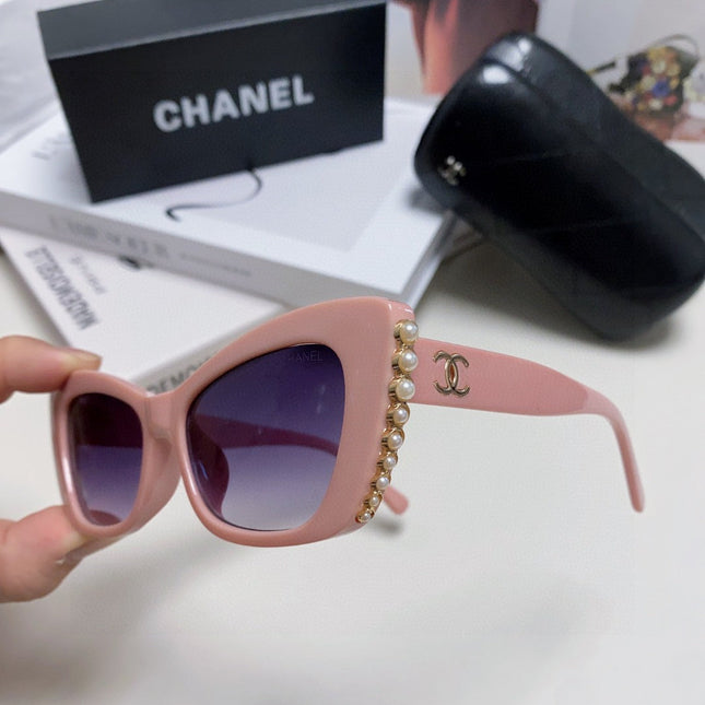 CAT EYE SUNGLASSES 632698 IN PINK ACETATE EMBOSSED PEARL