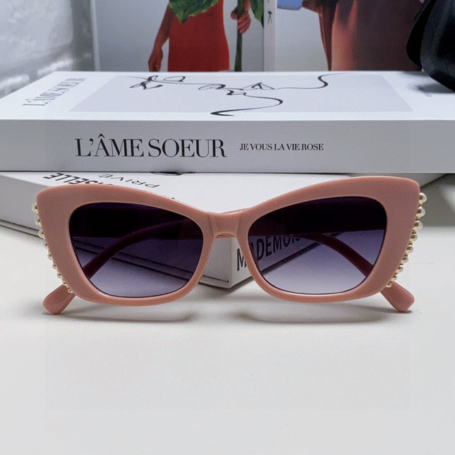 CAT EYE SUNGLASSES 632698 IN PINK ACETATE EMBOSSED PEARL