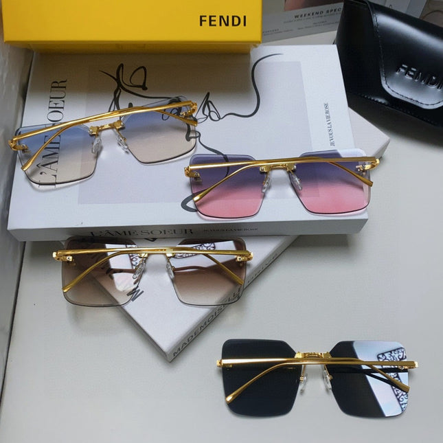 FIRST CRYSTAL SQUARE FRAME SUNGLASSES FE4082US IN METAL